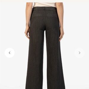 Kut from the Kloth Meg Linen Wide Leg Pants - charcoal